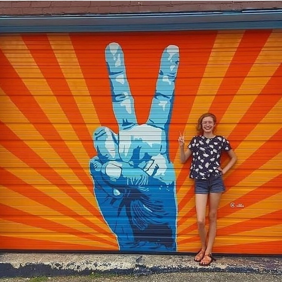 Flower shirt cropped trendy cute teen tee - Picture 1 of 1
